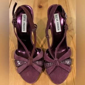 EUC Vintage Steve Madden Privvy Women's Plum Bow Heels Size 6M